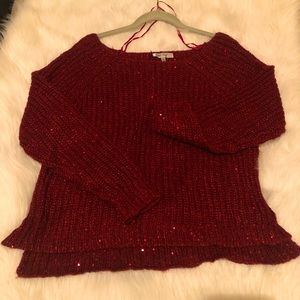 Jennifer Lopez Wine Sparkly Sweater (M)